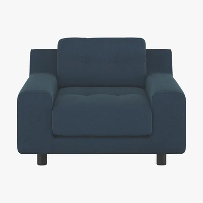 Habitat Hendricks Navy Blue Herringbone Wool Mix Armchair, Navy