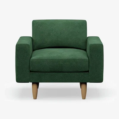 Habitat Hutch Velvet Block Arm Armchair - Sage Green