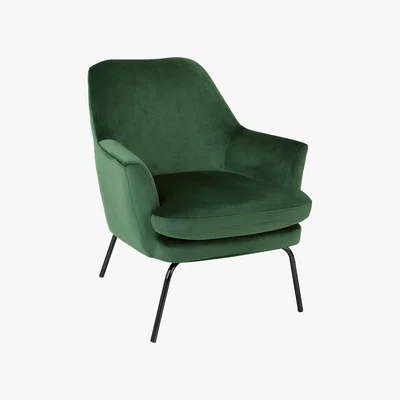 Habitat Habitat Celine Velvet Accent Chair - Green, Green