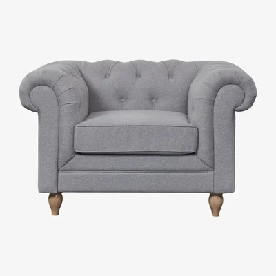 Habitat Habitat Chesterfield Woven Armchair - Light Grey