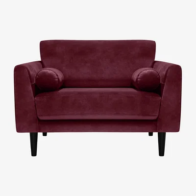 Habitat Habitat Jackson Velvet Cuddle Chair - Burgundy