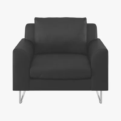 Habitat Lyle Black Premium Leather Armchair, Black