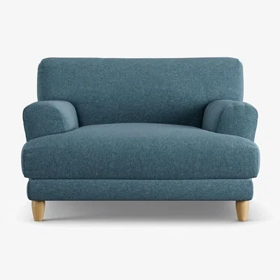 Habitat Habitat Askem Fabric Cuddle Chair - Blue - Ash Leg