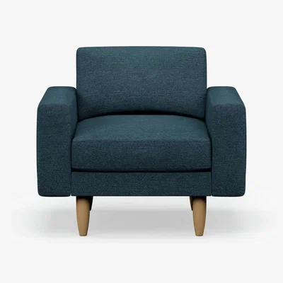 Habitat Hutch Fabric Block Arm Armchair - Aegean Blue