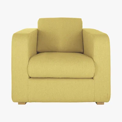 Habitat Porto Yellow FaBric Armchair, Wooden Feet, Saffron Yellow