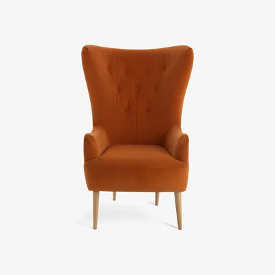Habitat Habitat Vito Velvet Wingback Chair - Orange