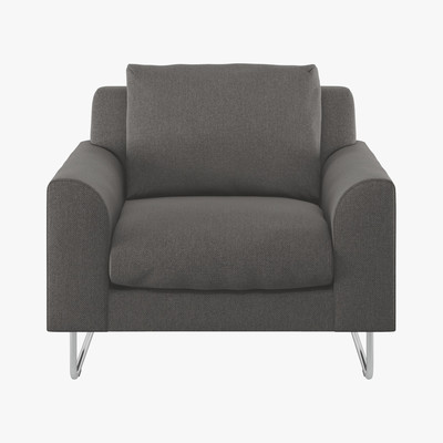 Habitat Lyle Charcoal Grey Herringbone Wool Mix Armchair, Charcoal