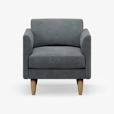 Habitat Hutch Velvet Curve Arm Armchair - Slate Grey