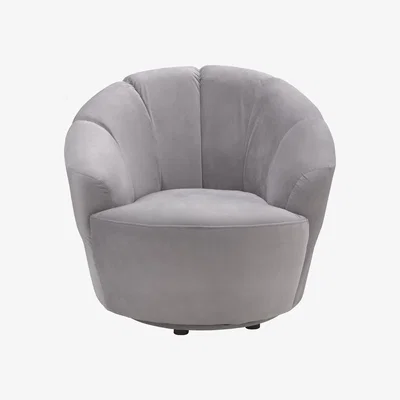 Habitat Habitat Ezra Velvet Swival Chair - Light Grey