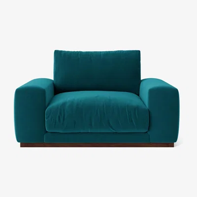Habitat Swoon Denver Velvet Cuddle Chair - Kingfisher Blue