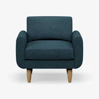 Habitat Hutch Fabric Round Arm Armchair - Aegean Blue