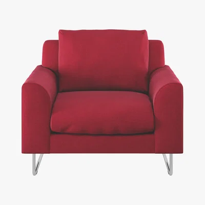 Habitat Lyle Red Wool Armchair, Metal Legs, Red