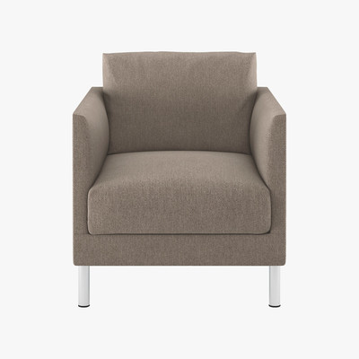 Habitat Hyde Natural FaBric Armchair, Metal Legs, Natural