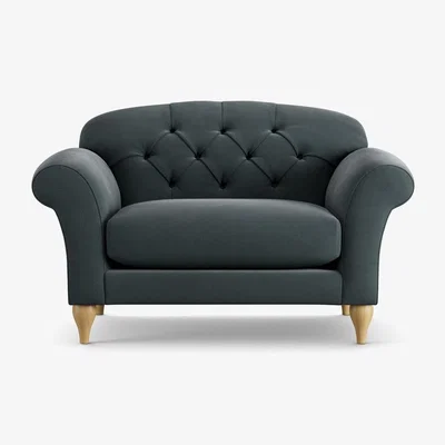 Habitat Habitat Brooker Fabric Cuddle Chair - Charcoal -Ash Leg