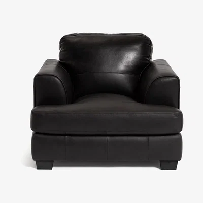 Habitat Habitat Elmton Leather Sofa Chair - Black