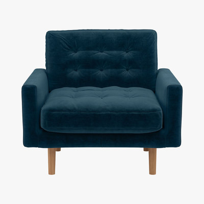 Habitat Fenner Ink Blue Armchair, Blue