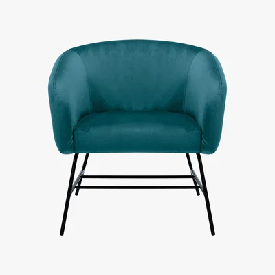 Habitat Freya Teal Velvet Armchair, Teal