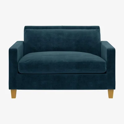 Habitat Habitat Chester Velvet Cuddle Chair - Ink Blue