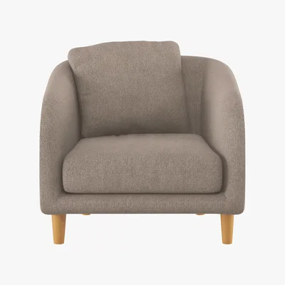 Habitat Colby Natural  FaBric Armchair, Wooden Feet, Natural