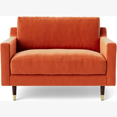 Habitat Swoon Rieti Velvet Cuddle Chair - Burnt Orange