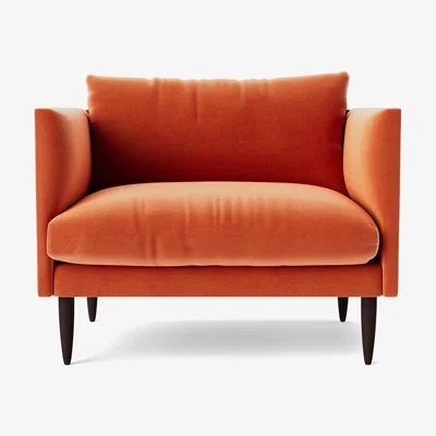 Habitat Swoon Luna Velvet Cuddle Chair - Burnt Orange