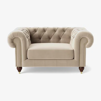 Habitat Swoon Winston Velvet Cuddle Chair - Taupe