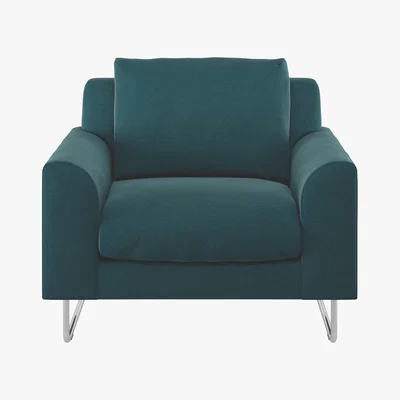 Habitat Lyle Teal Green Tweed Wool Mix FaBric Armchair, Green