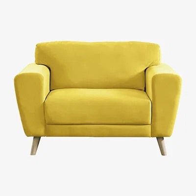 Habitat Habitat Snuggle Velvet Armchair - Yellow