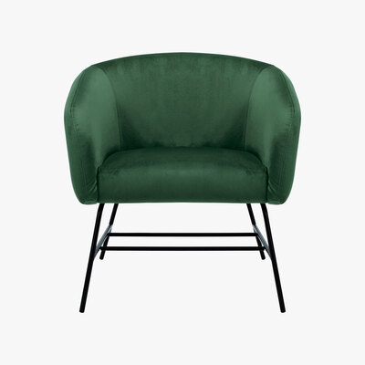 Habitat Freya Green Velvet Armchair, Green