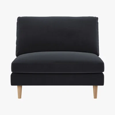 Habitat Teo Charcoal Grey Velvet Armchair, Charcoal