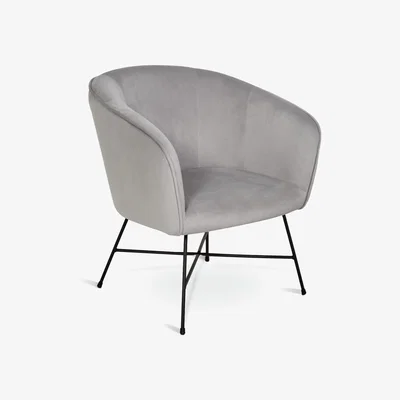Habitat Habitat Jax Velvet Accent Chair - Silver