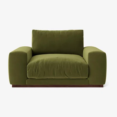 Habitat Swoon Denver Velvet Cuddle Chair - Fern Green