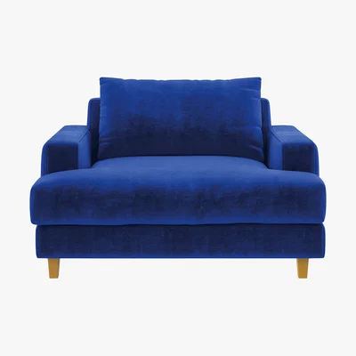 Habitat Wiltons Cobalt Blue Velvet Armchair, Blue
