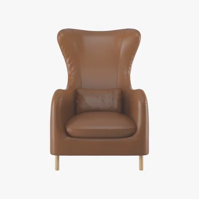 Habitat Smithfield Whiskey Brown Leather Wingback Armchair, Light Brown