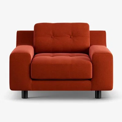Habitat Habitat Hendricks Velvet Armchair - Burnt Orange - Black Leg