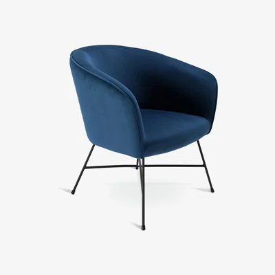 Habitat Habitat Jax Velvet Accent Chair - Navy