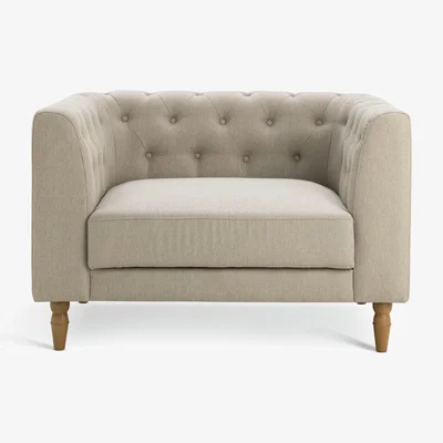 Habitat Habitat Barnwell Fabric Cuddle Chair - Natural