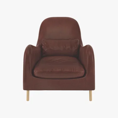 Habitat Smithfield Tan Leather Armchair With Wooden Feet, Tan