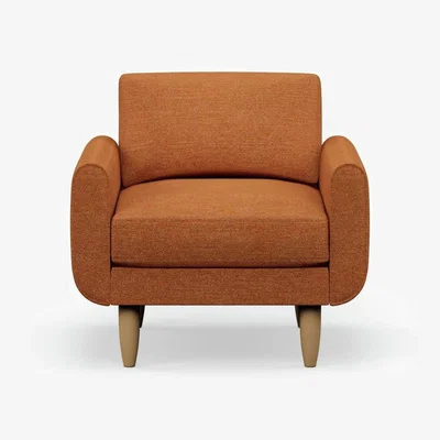 Habitat Hutch Fabric Round Arm Armchair - Rust