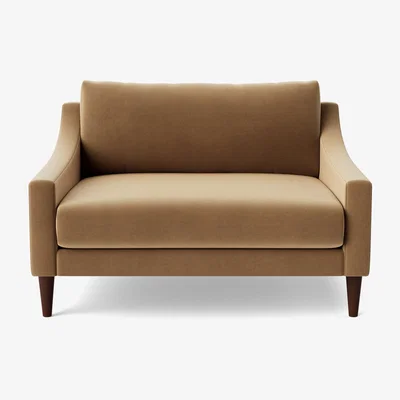 Habitat Swoon Turin Velvet Cuddle Chair - Biscuit