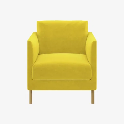 Habitat Habitat Hyde Yellow Velvet Armchair