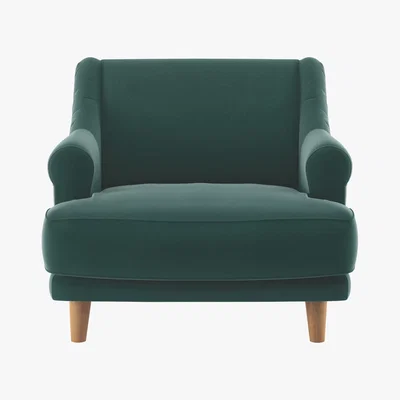 Habitat Townsend Emerald Green Velvet Armchair, Green