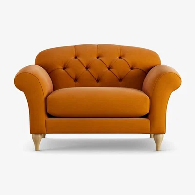 Habitat Habitat Brooker Fabric Cuddle Chair - Orange - Ash Leg