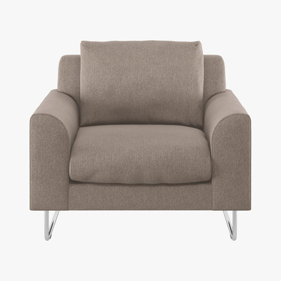Habitat Lyle Natural FaBric Armchair, Metal Legs, Natural