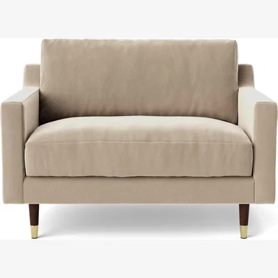 Habitat Swoon Rieti Velvet Cuddle Chair - Taupe