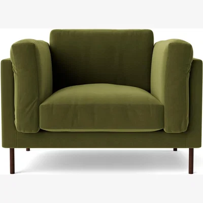 Habitat Swoon Munich Velvet Armchair - Fern Green