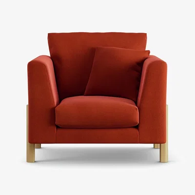 Habitat Habitat Aston Velvet Armchair - Burnt Orange - Ash Leg