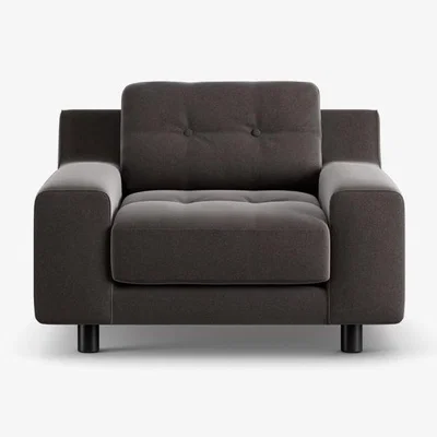 Habitat Habitat Hendricks Velvet Armchair - Slate Grey - Black Leg