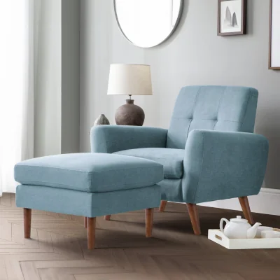 Habitat Julian Bowen Monza Fabric Armchair - Blue