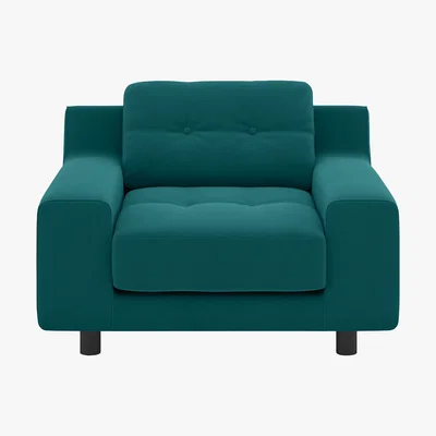 Habitat Hendricks Teal Velvet Armchair, Teal